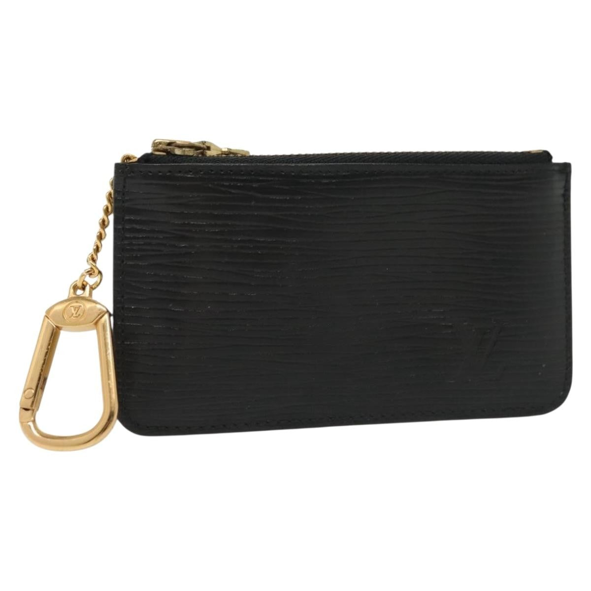 Louis Vuitton Pochette Clés Epi, BLACK, LEATHER, Wallets