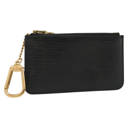 Louis Vuitton Pochette Clés Epi, BLACK, LEATHER, Wallets