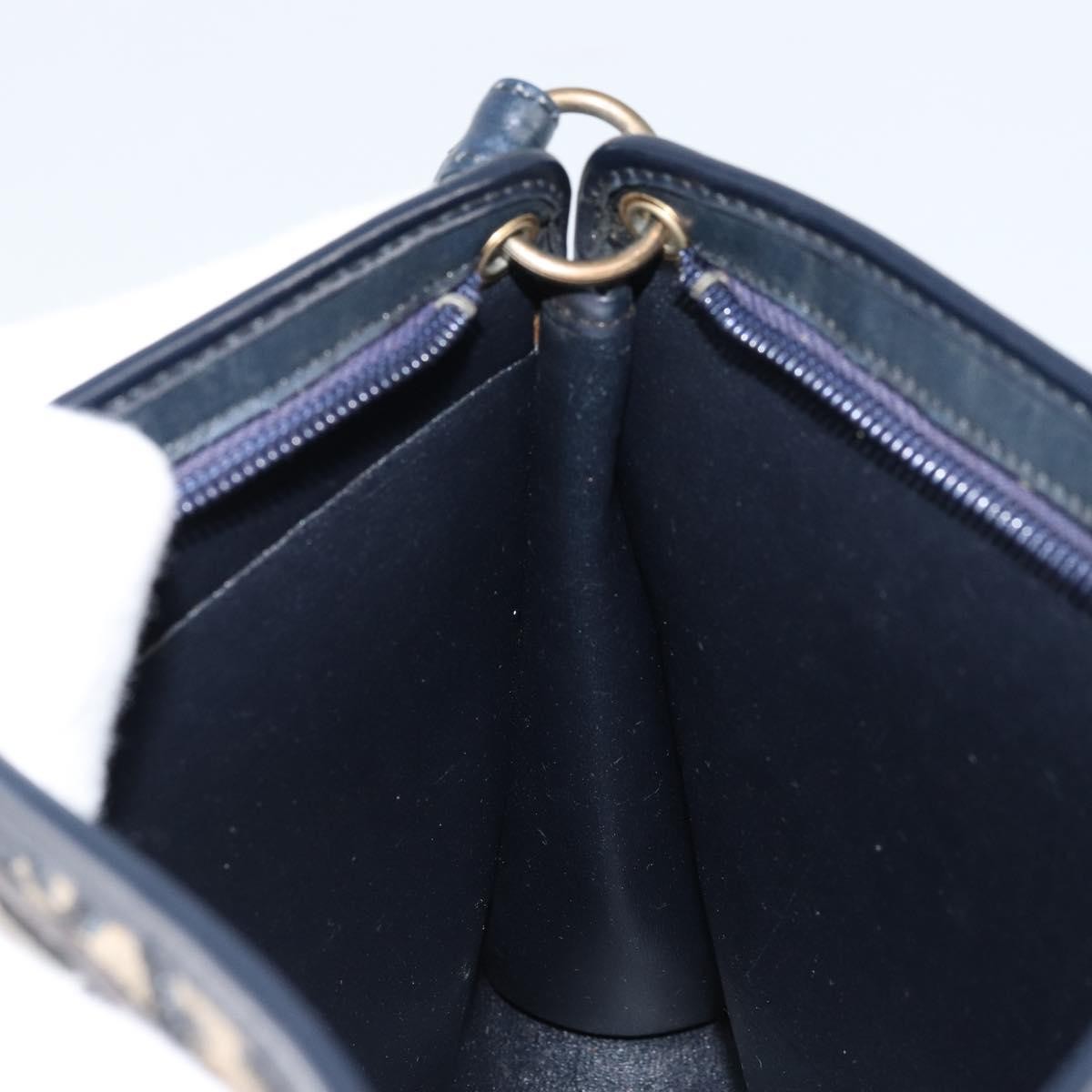 Christian Dior Vintage Trotter Shoulder Bag Canvas, NAVY, CANVAS, Shoulder bag