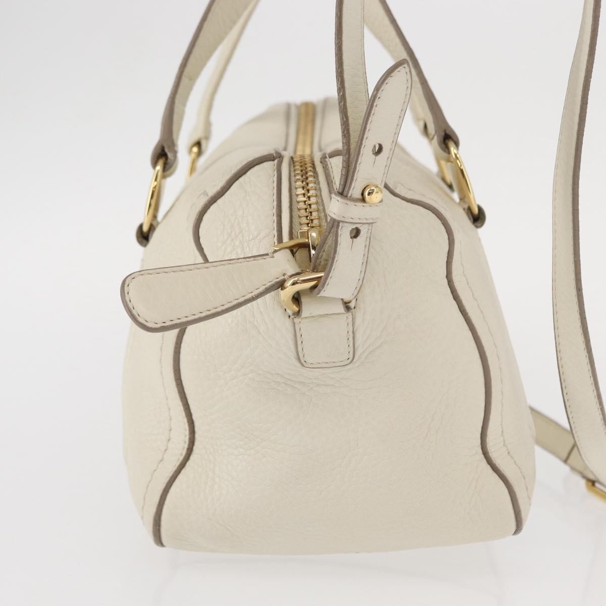 Salvatore Ferragamo Vala Handbag Leather, WHITE, LEATHER, Handbag