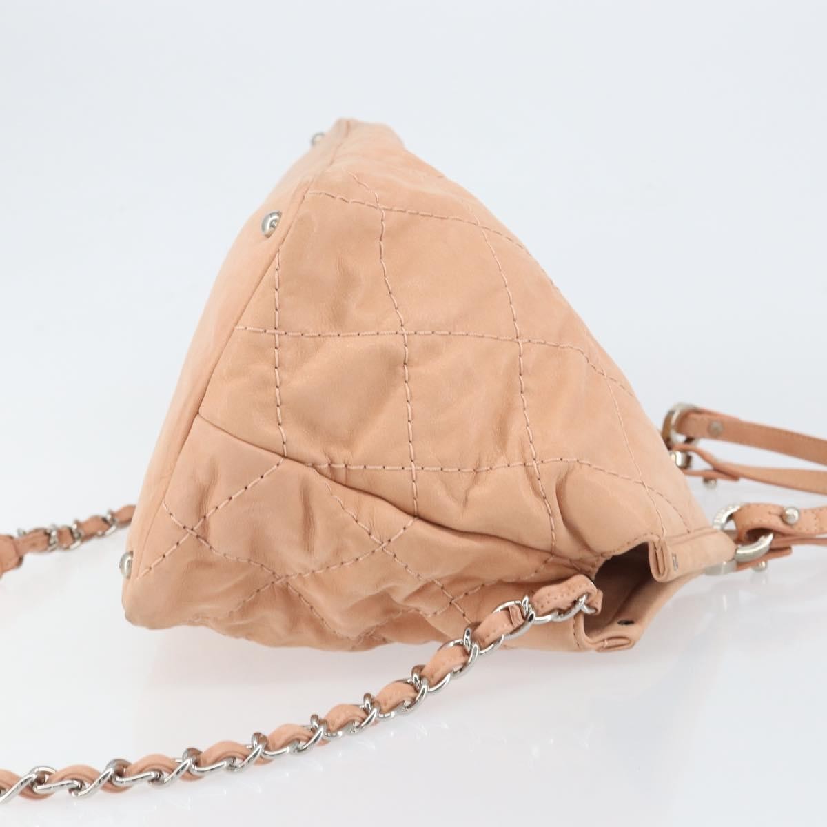 Chanel CC Sea Hit Tote Quilted Iridescent Calfskin, PINK, LEATHER, Shoulder bag