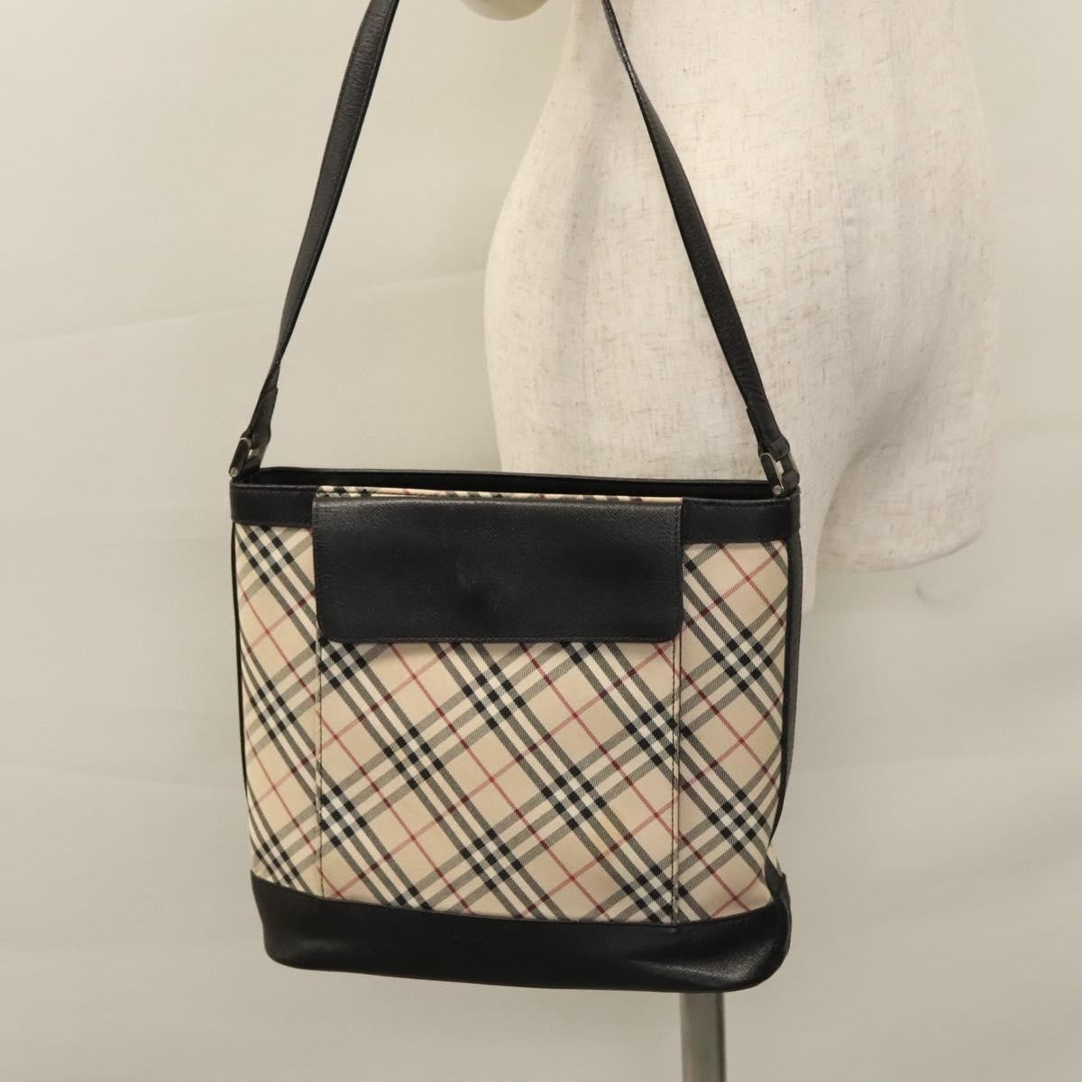 Burberry Shoulder Bag Nova Check Canvas, BEIGE, CANVAS, Shoulder bag