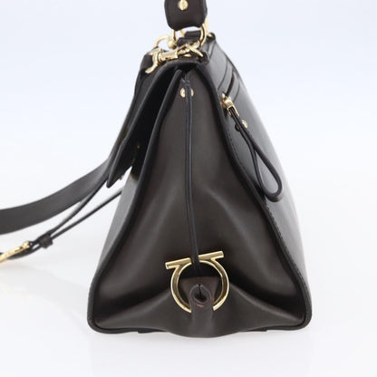 Salvatore Ferragamo Sofia Satchel Leather, BROWN, LEATHER, Handbag