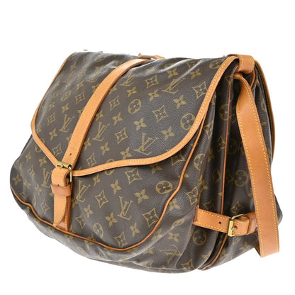 Louis Vuitton Saumur Handbag Monogram Canvas, BROWN, CANVAS, Shoulder bag