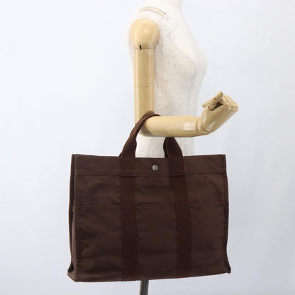 Hermes Fourre-tout Herline Canvas, BROWN, CANVAS, Tote bag