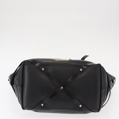 Burberry Vintage Tote Leather, BLACK, LEATHER, Tote bag