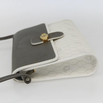 Christian Dior Vintage Honeycomb Shoulder Bag Canvas and Leather, WHITE, CANVAS, Shoulder bag
