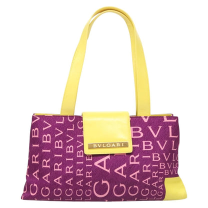 Bvlgari B.Zero1 Logomania Bag Canvas with Leather, PURPLE, NYLON, Shoulder bag