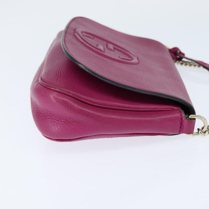 Gucci Soho Chain Crossbody Bag Leather, PINK, LEATHER, Shoulder bag