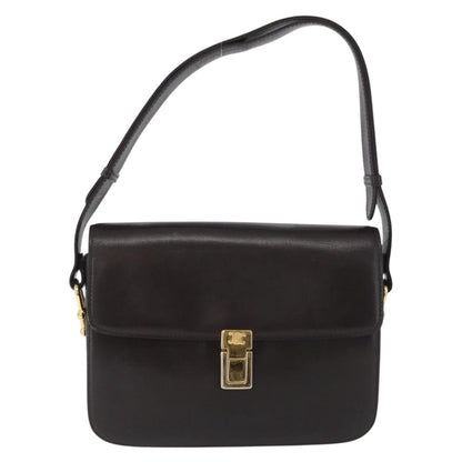 Celine Vintage Shoulder Bag Leather, BROWN, LEATHER, Shoulder bag