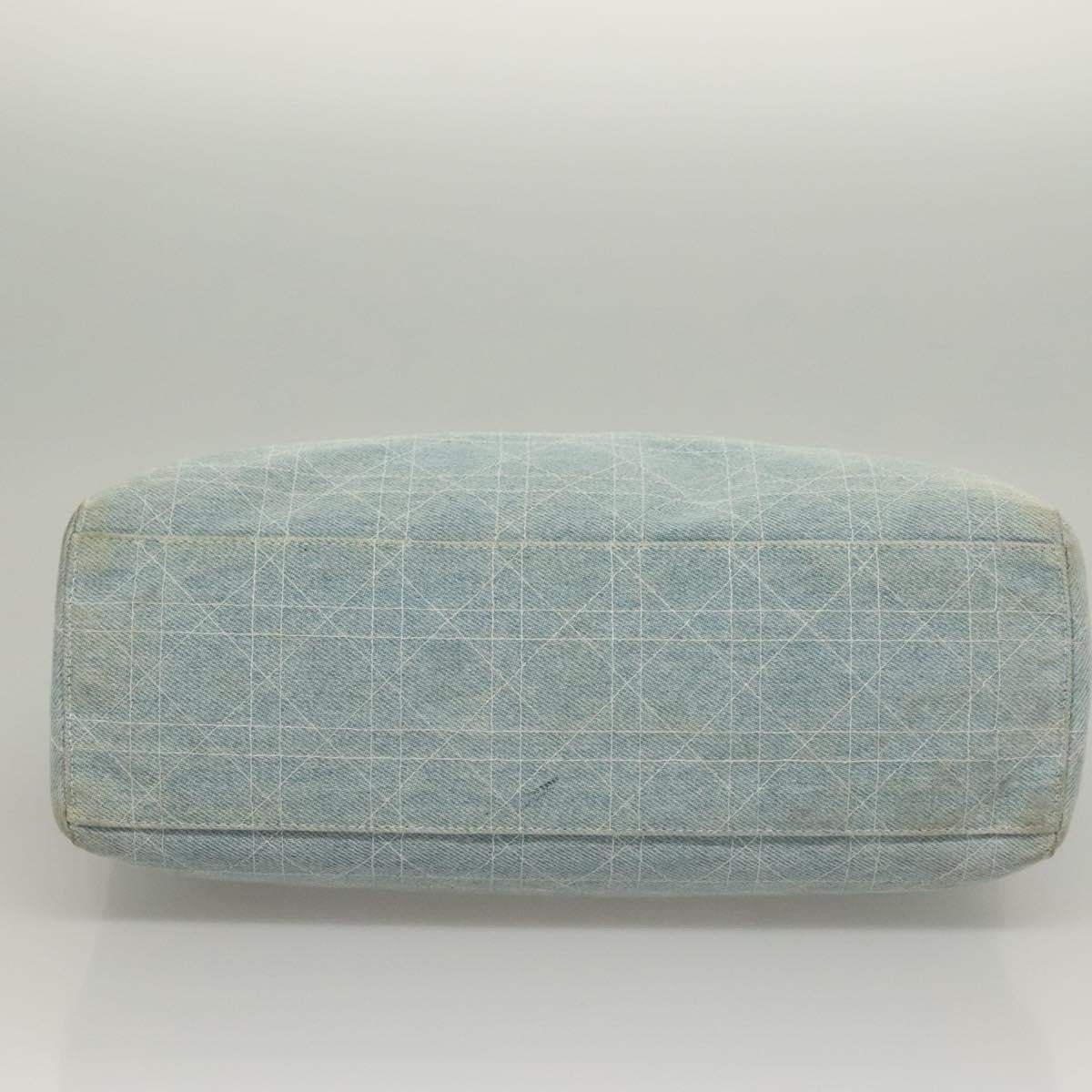 Christian Dior Vintage Lady Dior Bag Cannage Quilt Denim, BLUE, CANVAS, Tote bag