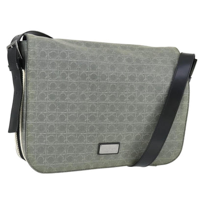 Salvatore Ferragamo Gancini Flap Shoulder Bag PVC, GRAY, PVC, Shoulder bag