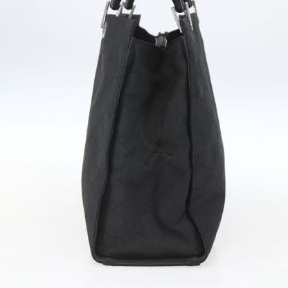 Gucci Vintage Bamboo Handle Tote GG Nylon, Black, Nylon, Tote Bag