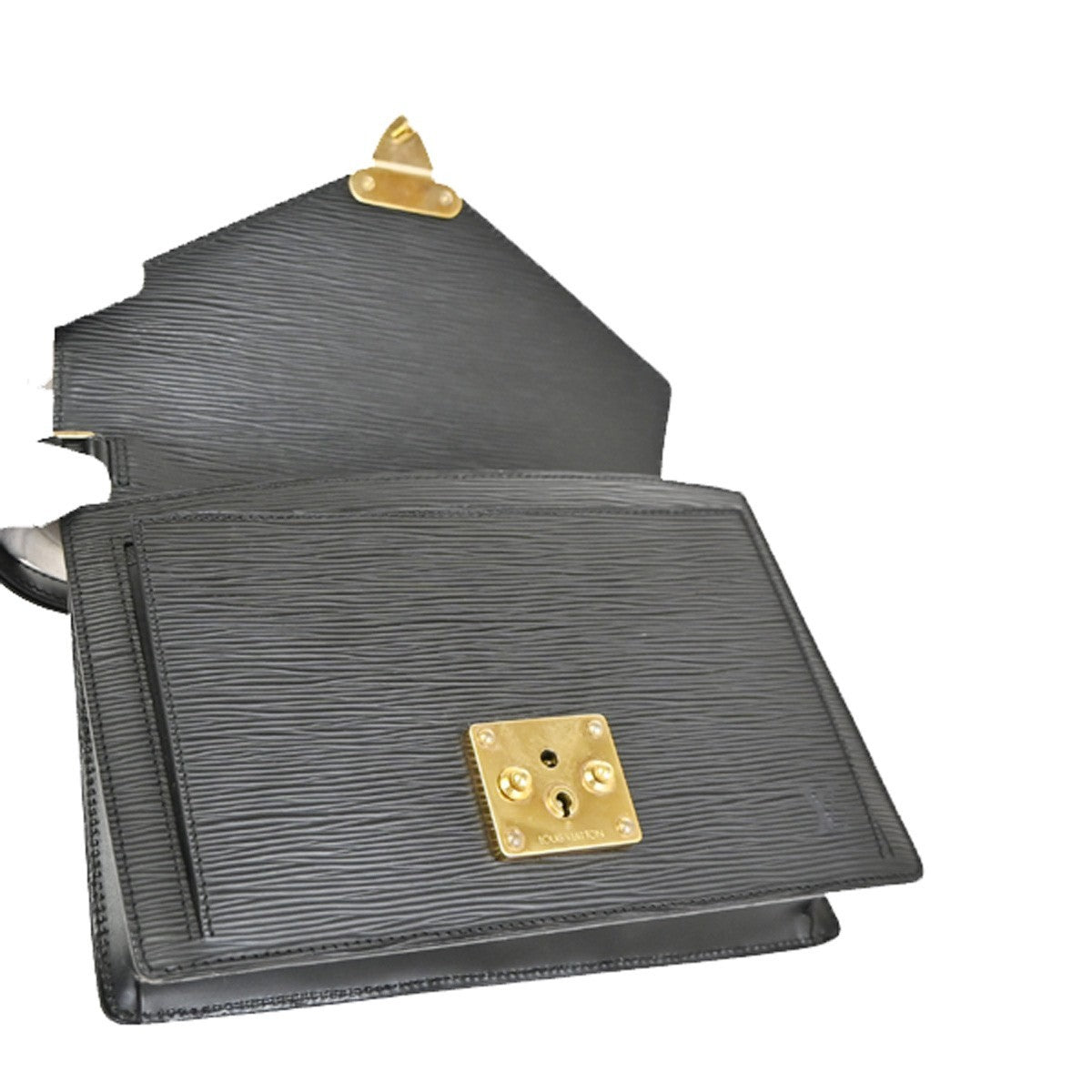 Louis Vuitton Dragonne Pochette Epi Leather, Black, Leather, Clutch