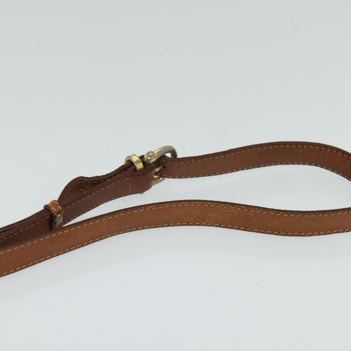 Celine Vintage Macadam Shoulder Bag Canvas and Leather, Beige, Canvas, Shoulder Bag
