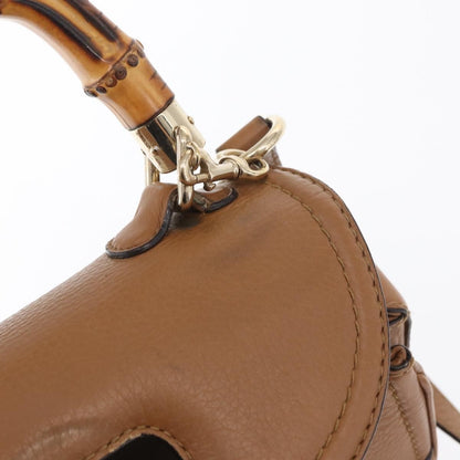 Gucci New Bamboo 1921 Top Handle Bag Leather, BROWN, LEATHER, Handbag