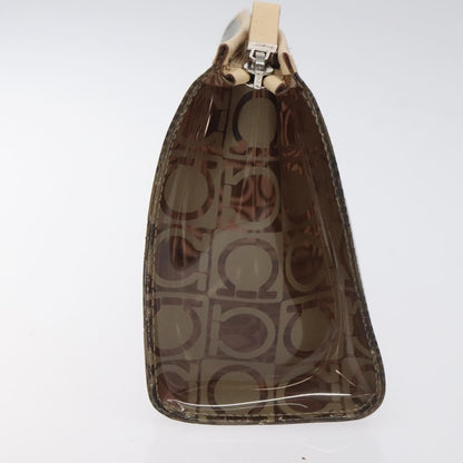 Salvatore Ferragamo Gancini Pouch Canvas, BROWN, VINYL, Clutche & pouche