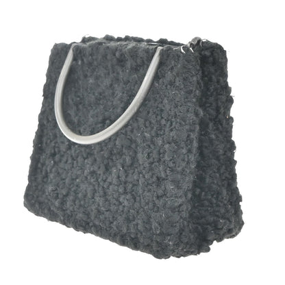 Salvatore Ferragamo Gancini handbag Wool, BLACK, WOOL, Handbag