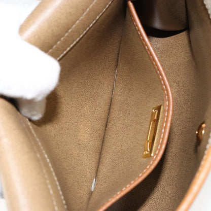 Christian Dior Vintage Honeycomb Flap Crossbody Bag Canvas and Leather, BEIGE, CANVAS, Shoulder bag