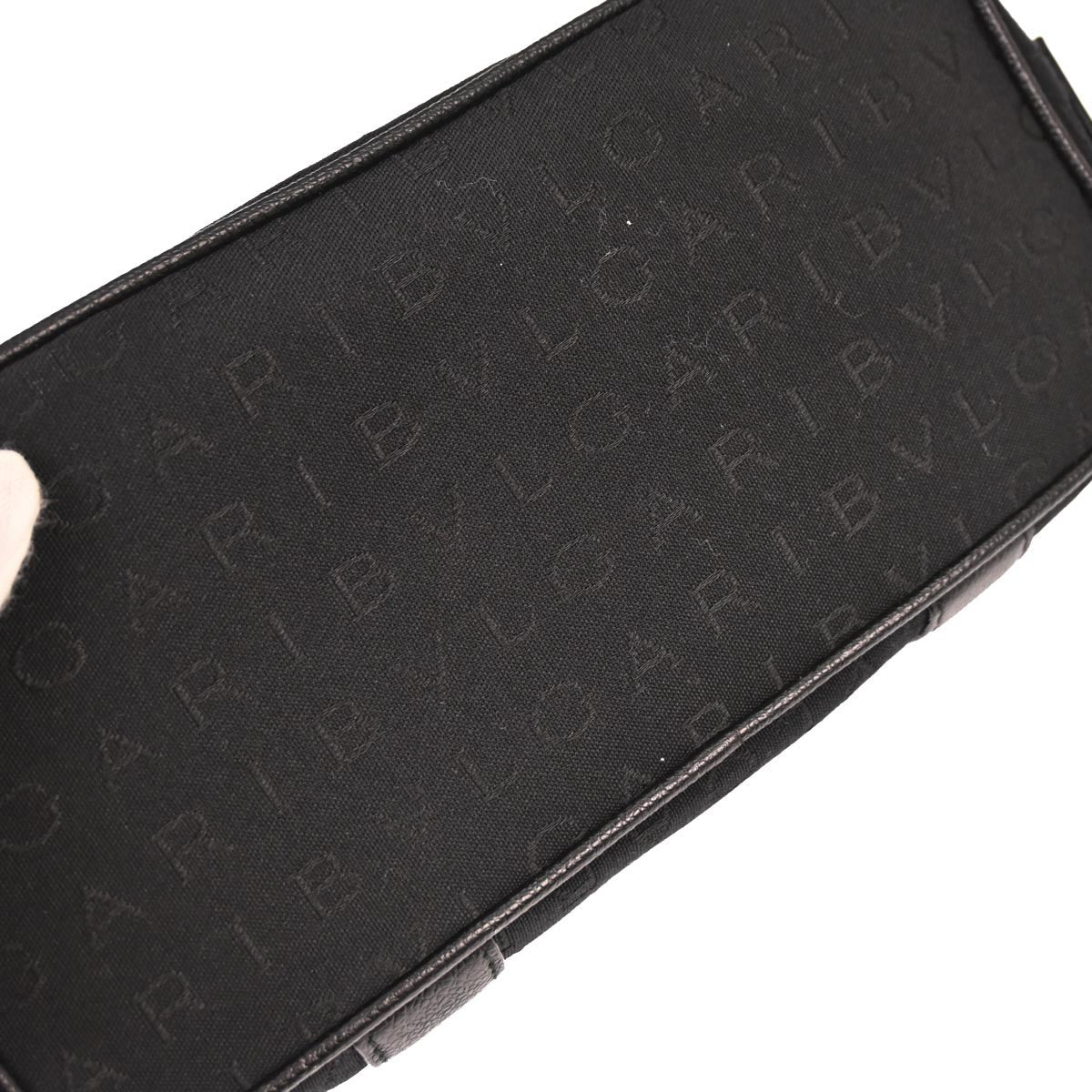 Bvlgari Logomania Handbag Canvas, Black, Canvas, Handbag