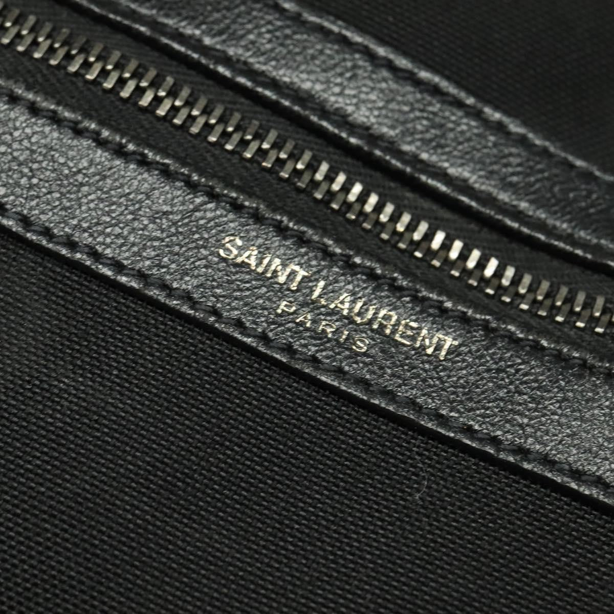 Saint Laurent Front Pocket Crossbody Bag Canvas, BLACK, CANVAS, Shoulder bag