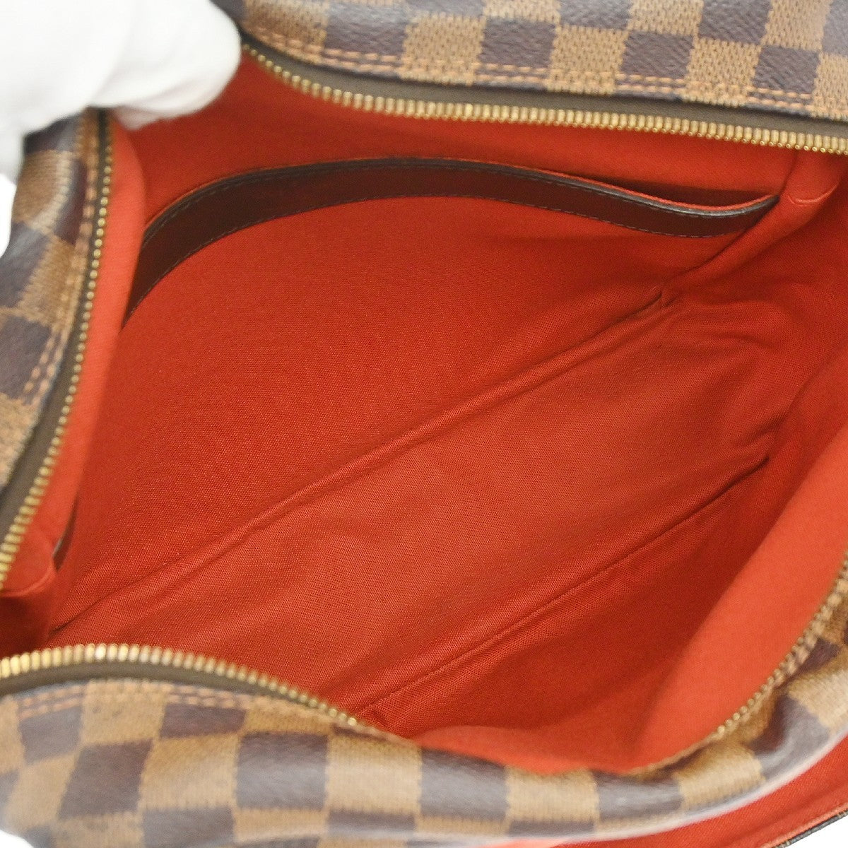 Louis Vuitton Naviglio Handbag Damier, Brown, Canvas, Shoulder Bag