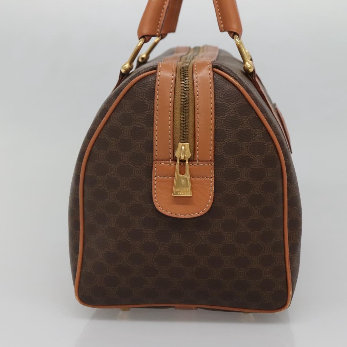 Celine Macadam Handbag Macadam with leather, BROWN, CANVAS, Handbag