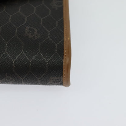 Christian Dior Vintage Honeycomb Flap Crossbody Bag Canvas and Leather, BLACK, CANVAS, Crossbody bag