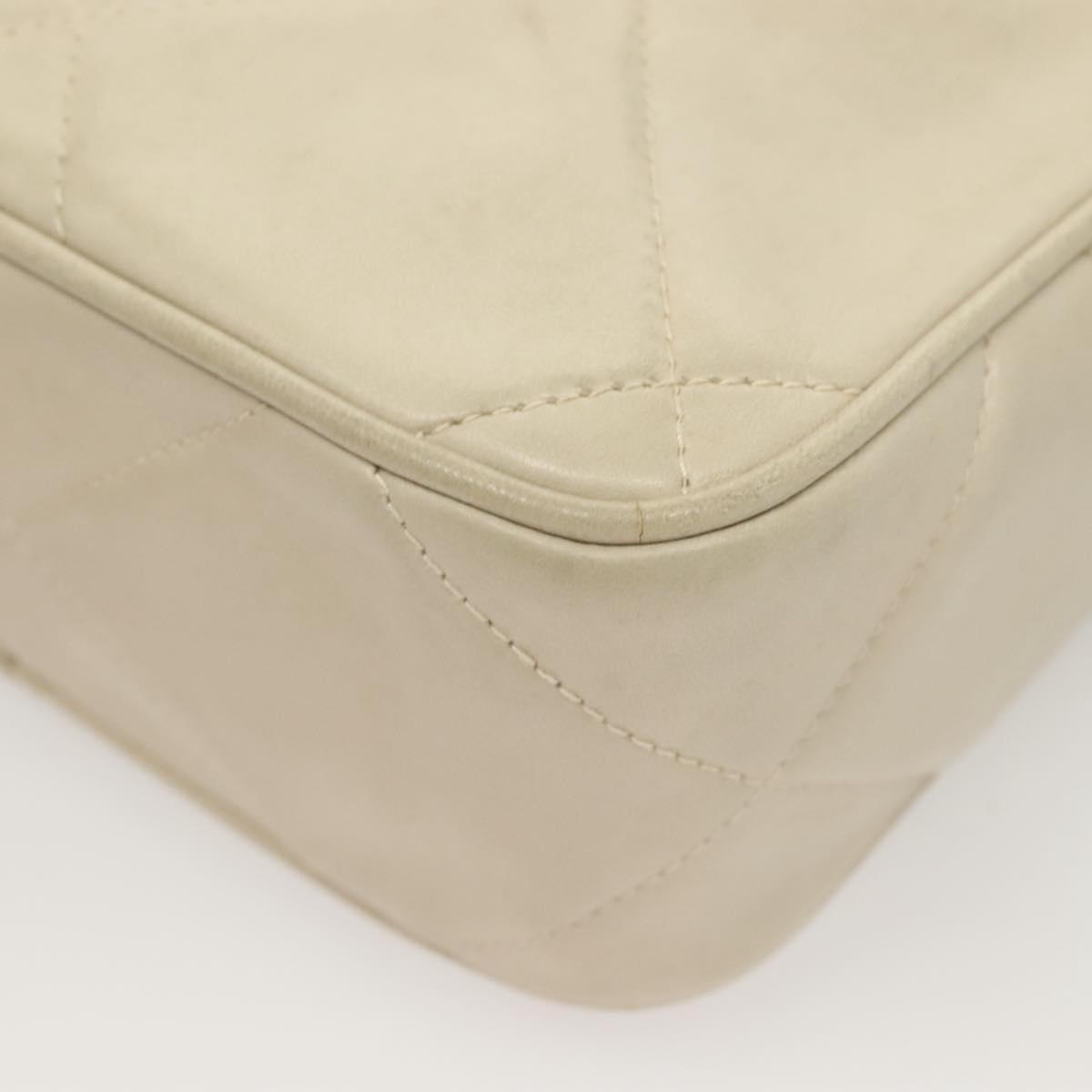 Chanel Vintage Diamond CC Camera Bag Quilted Lambskin, BEIGE, LEATHER, Shoulder bag
