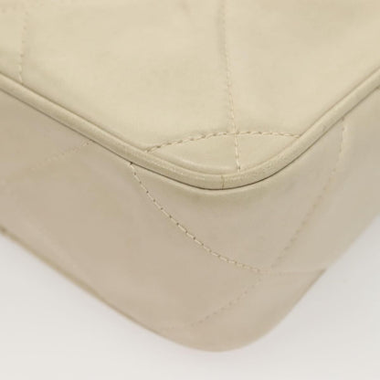 Chanel Vintage Diamond CC Camera Bag Quilted Lambskin, BEIGE, LEATHER, Shoulder bag