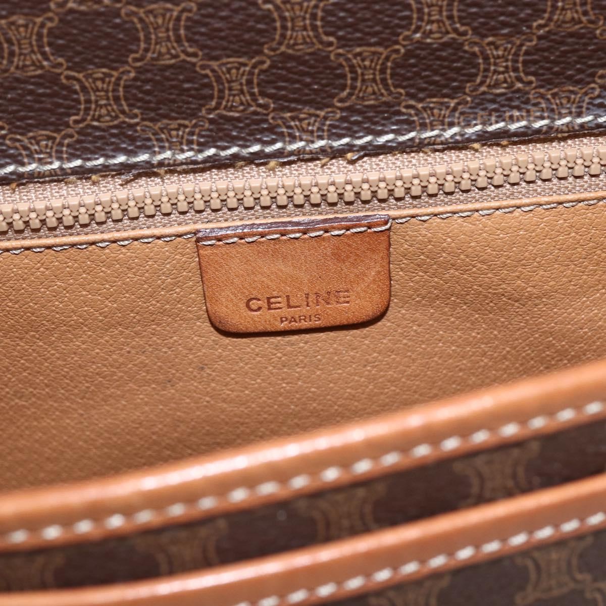 Celine Macadam Shoulder Bag PVC Leather, BROWN, PVC, Shoulder bag