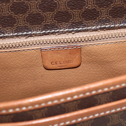 Celine Macadam Shoulder Bag PVC Leather, BROWN, PVC, Shoulder bag