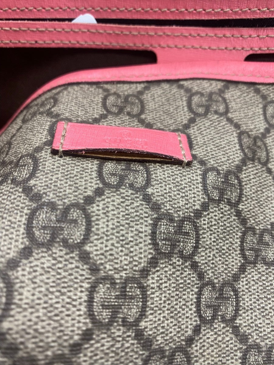 Gucci Joy Tote GG Coated Canvas with Leather, Brown, Leather, Tote Bag