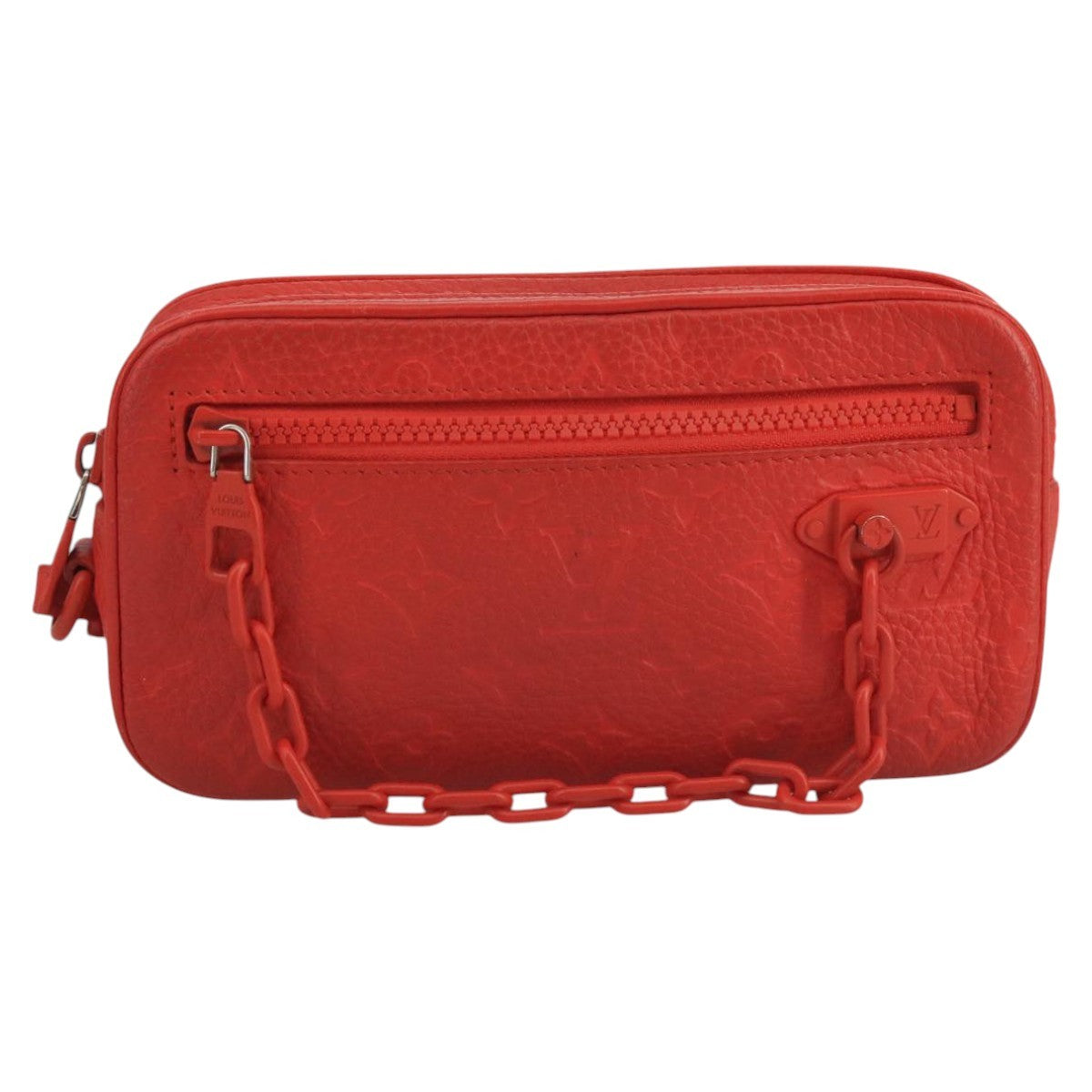 Louis Vuitton Solar Ray Pochette Volga Monogram Taurillon Leather, RED, LEATHER, Clutche & pouche