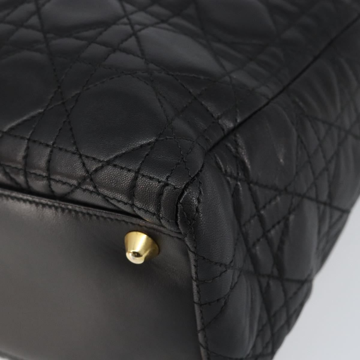 Christian Dior Vintage Lady Dior Bag Cannage Quilt Lambskin, BLACK, LEATHER, Handbag