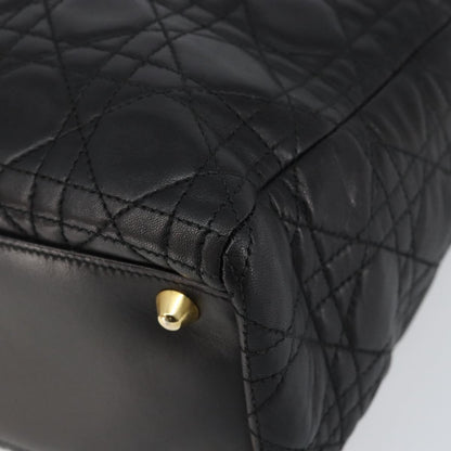 Christian Dior Vintage Lady Dior Bag Cannage Quilt Lambskin, BLACK, LEATHER, Handbag