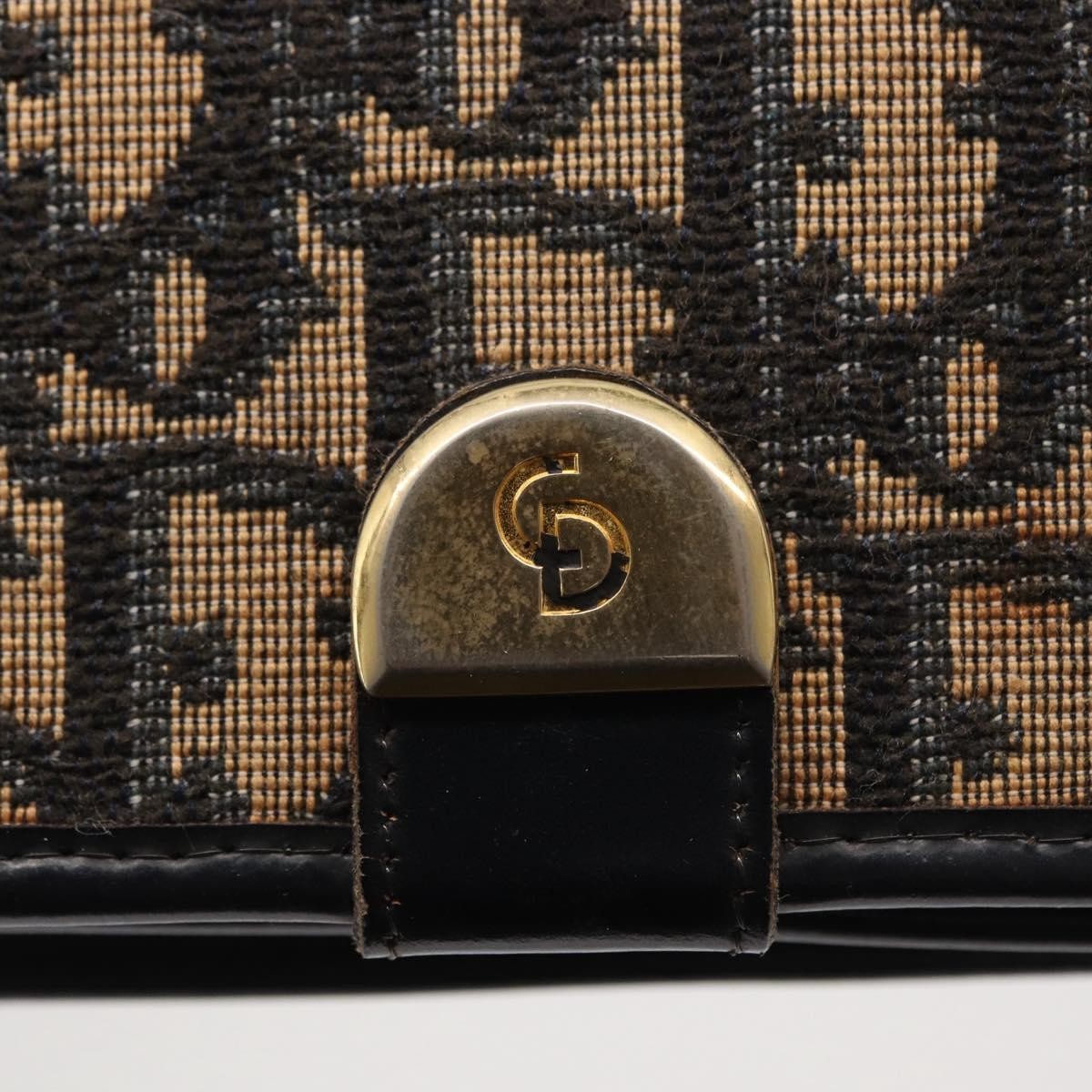 Christian Dior Vintage Trotter Shoulder Bag Canvas, NAVY, CANVAS, Shoulder bag