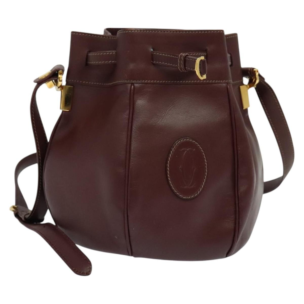 cartier Must de cartier bag Leather, BURGUNDY, LEATHER, Shoulder bag