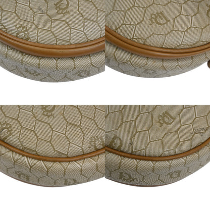 Christian Dior Vintage Honeycomb Shoulder Bag Canvas and Leather, BEIGE, CANVAS, Shoulder bag