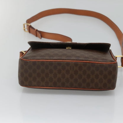 Celine Vintage Macadam Shoulder Bag Canvas and Leather, BROWN, CANVAS, Shoulder bag