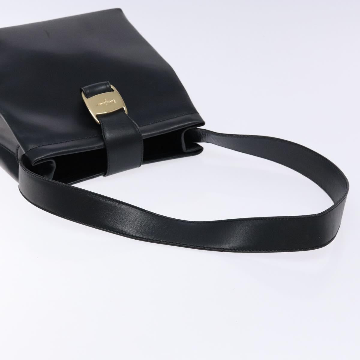 Salvatore Ferragamo Vala Shoulder Bag Leather, NAVY, LEATHER, Shoulder bag