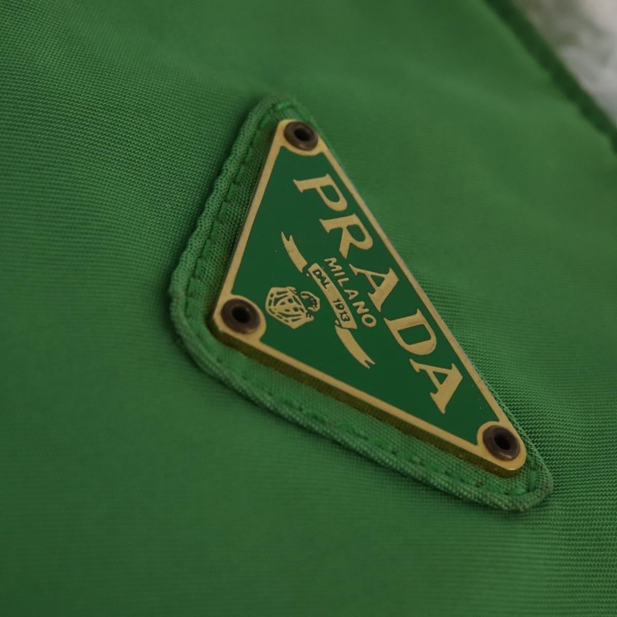 Prada Metal Handles Tote Tessuto, GREEN, NYLON, Tote bag