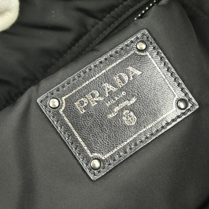 Prada Convertible Double Tote Tessuto, BLACK, NYLON, Tote bag