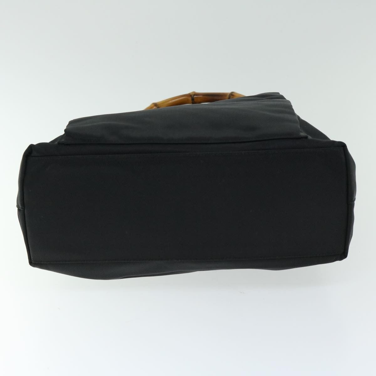 Gucci Vintage Bamboo Handle Bag Nylon, Black, Nylon, Tote Bag