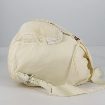 Prada Front Pocket Buckle Backpack Nylon, ECRU, NYLON, Backpack