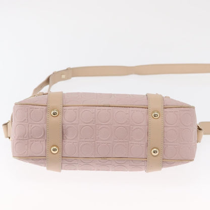Salvatore Ferragamo Gancini Shoulder Bag Leather, PINK, LEATHER, Shoulder bag