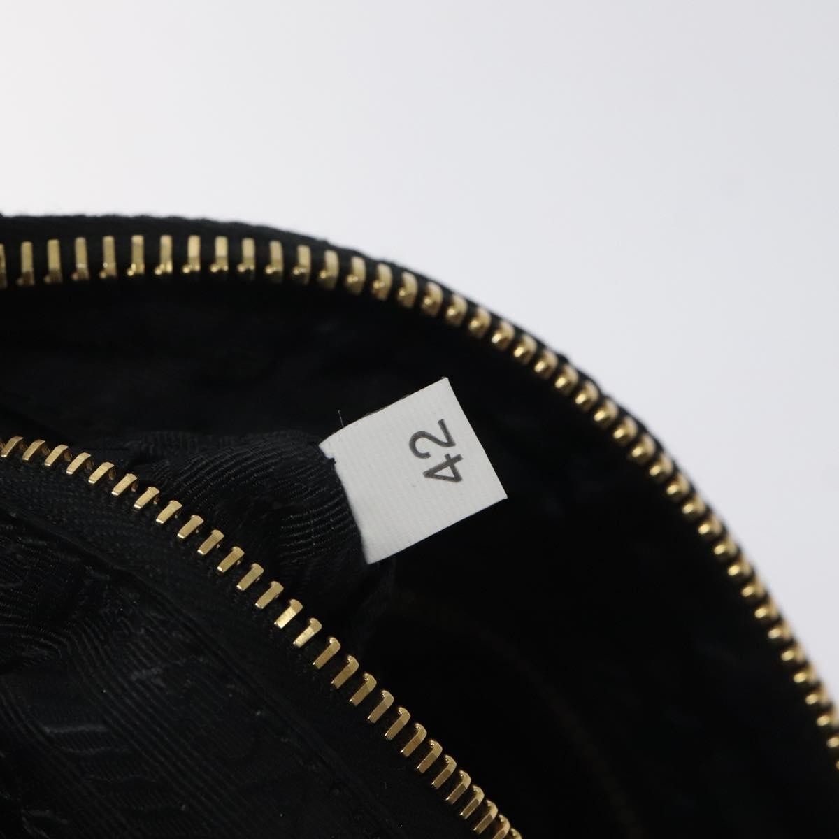 Prada Vintage Pouch Embroidery Nylon, BLACK, NYLON, Clutche & pouche