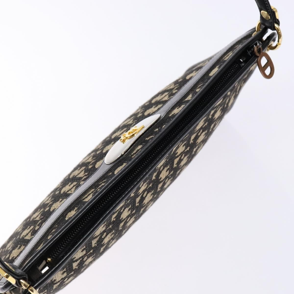 Christian Dior Vintage Trotter Shoulder Bag Canvas, NAVY, CANVAS, Shoulder bag