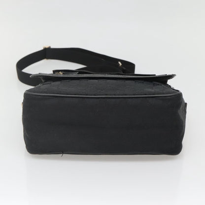 Gucci Flap Messenger Bag GG Coated Canvas, BLACK, CANVAS, Shoulder bag