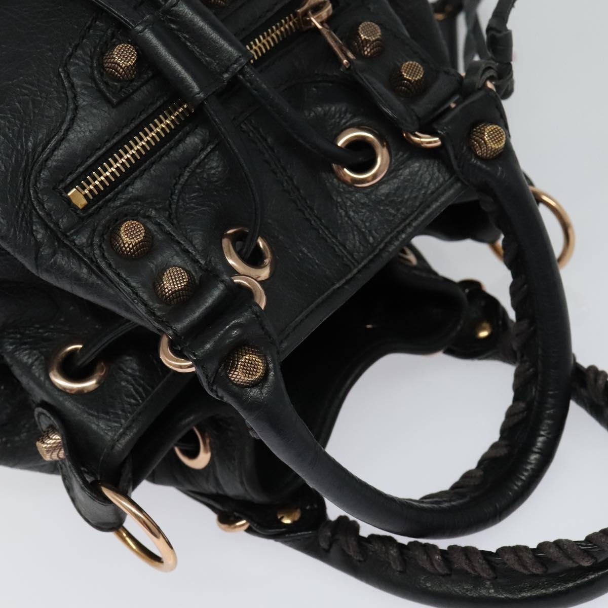 Balenciaga Pom Pon Giant Studs Bag Leather, BLACK, LEATHER, Handbag